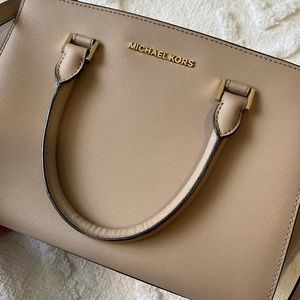 Michael Kors Beige Selma Satchel